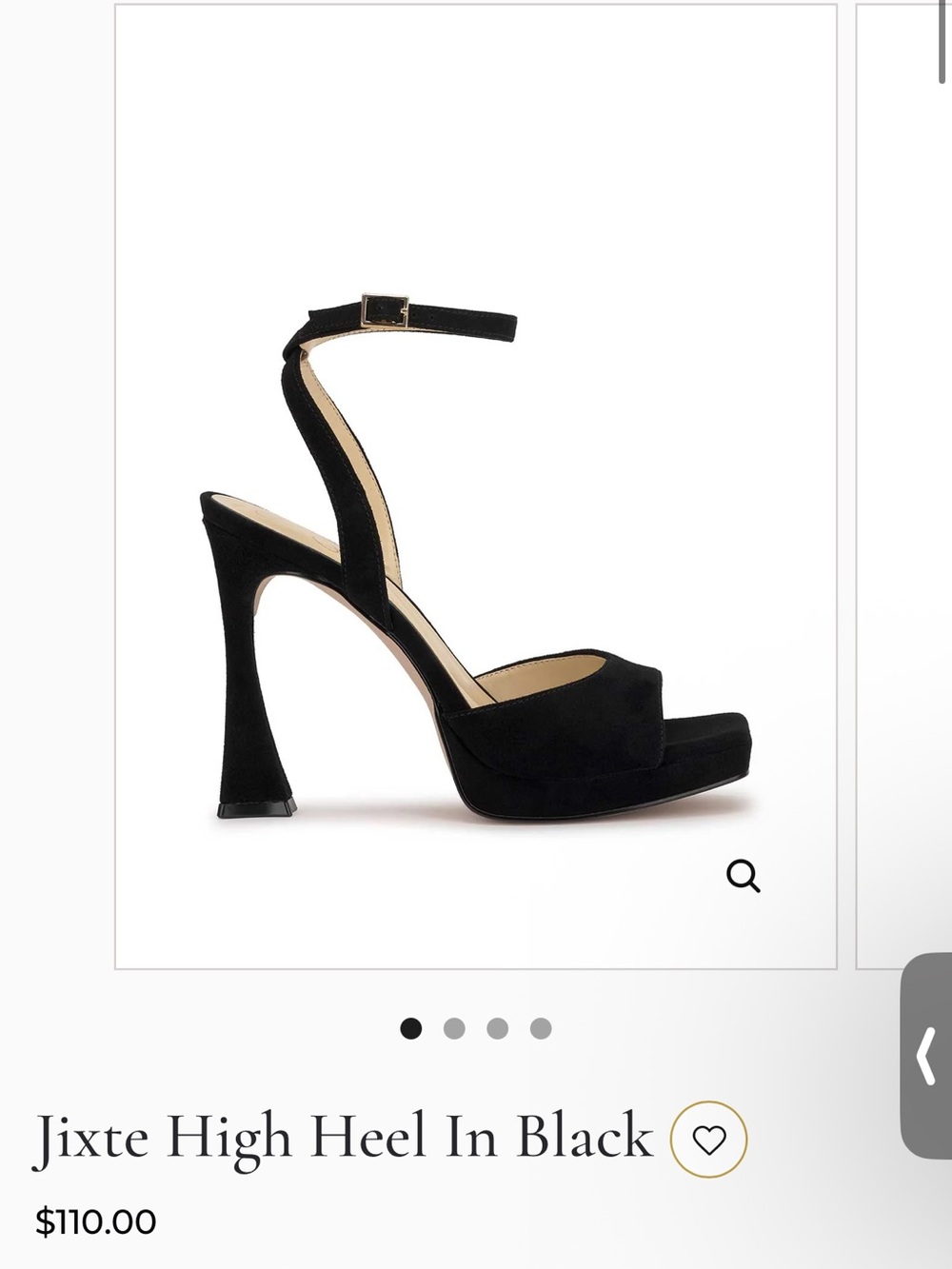Jessica Simpson Black Suede Platform Ankle-Strap Heel